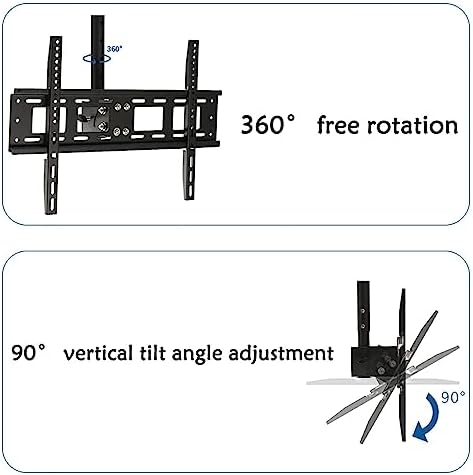 Tv Wall Mount - Adjustable Ceiling TV Mount Bracket, Full Motion 360 Deg Rotation Tilt Swivel TV Mount, Fits 40-80inch LED Screen Display, Can 90° Flip Down Cei(0.652.05m)