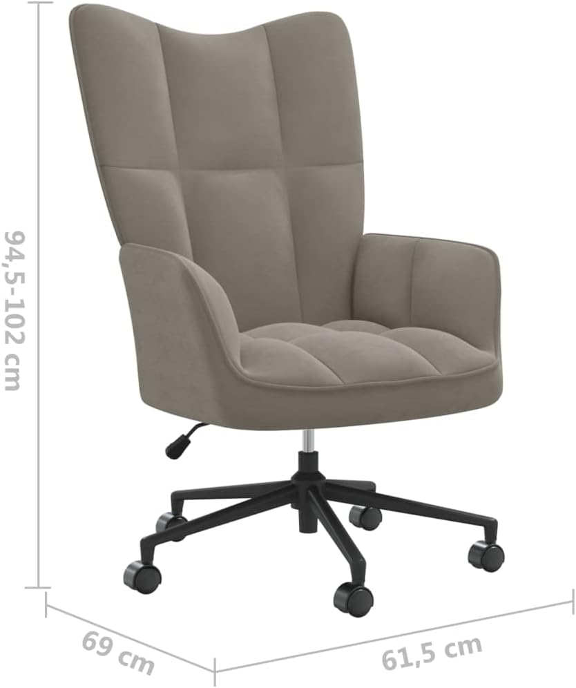 Accent Chair Arm Chair Living Room Chairs,Sleeper Sofa Relaxing Chair Light Gray Velvet,for Apartment Living and Home Office