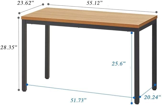 Boardest Computer Table 24x55 Inch DiningTable Computer Desk,Home Office Desk, Gaming Writing Work from Home Study Table, Sturdy Metal Frame, Modern Simple,Walnut and Black(24x55 Inches)