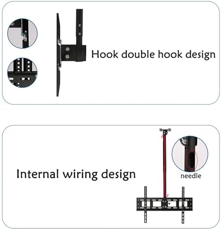 Adjustable Ceiling TV Mount Bracket - Tv Wall Mount Ceiling TV Mount Bracket, Fits 40-80inch LED Screen Display TV Stand, Can 90° Flip Down Full Motion 360 Deg(0.652.55m)