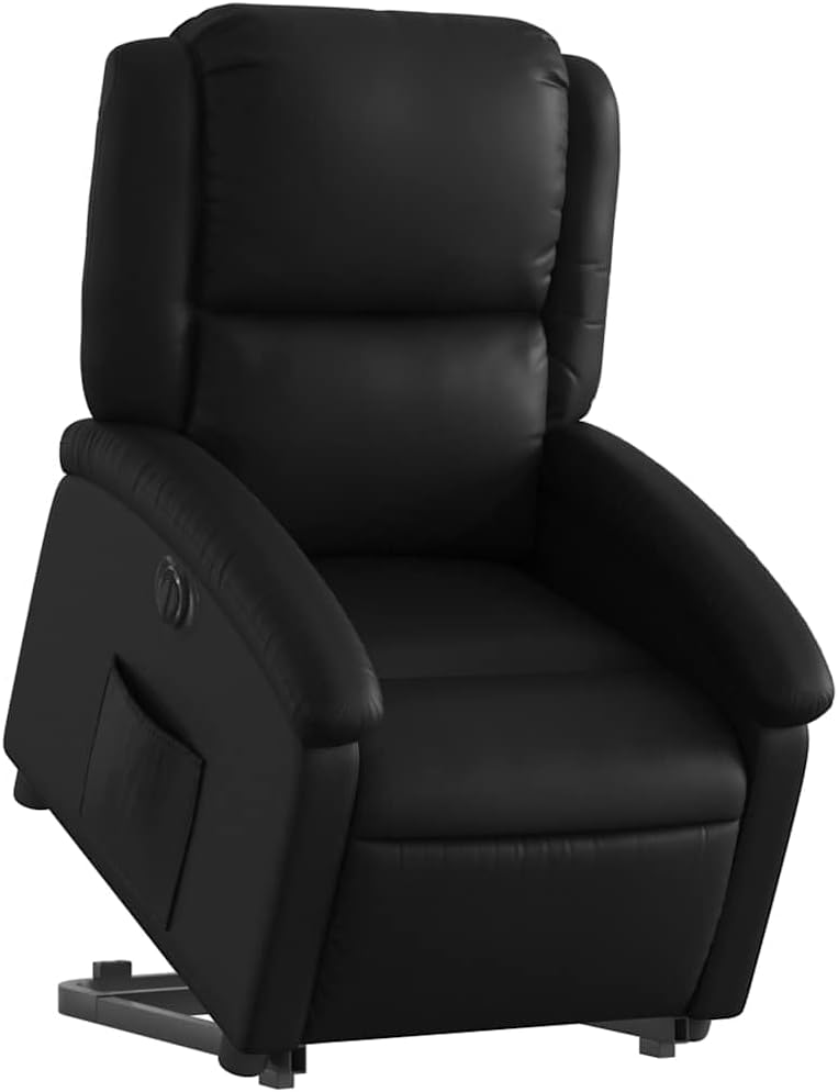 vidaXL Electric Power Lift Recliner Chair - Gray Faux Leather Armchair with Motorized Recline & Stand-Up Assist, Comfortable Seating for Living Room or Lounge