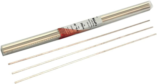Silver Brazing Rod 15% BCuP-5 20 Flat Bar Silver Phos Copper Sticks JAgP-15 Silver HVAC Soldering Rods 0.050"x1/8"x14" for Air-conditioners, Refrigerators and Freezers Copper