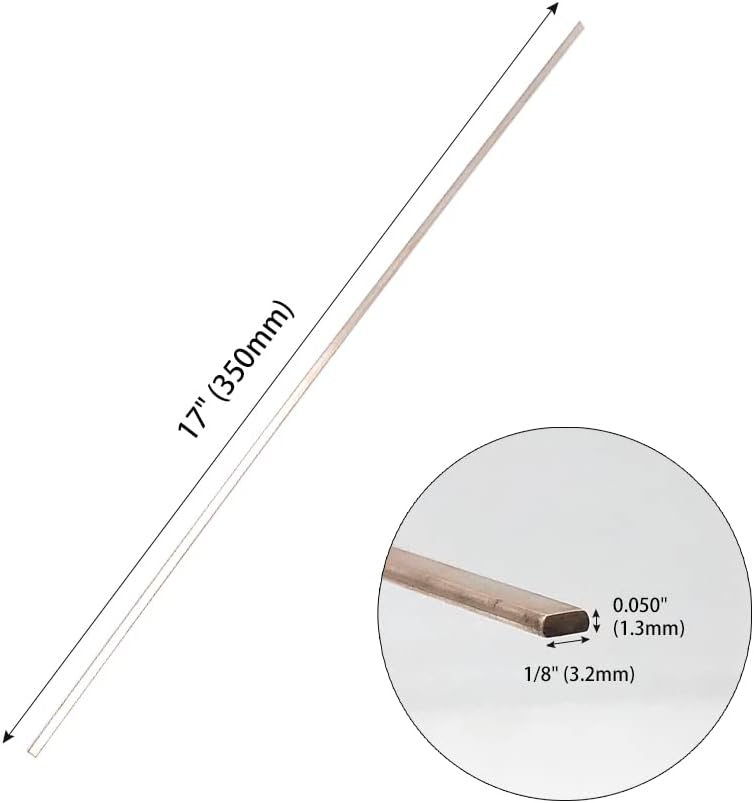 Silver Brazing Rod 15% BCuP-5 20 Flat Bar Silver Phos Copper Sticks JAgP-15 Silver HVAC Soldering Rods 0.050"x1/8"x14" for Air-conditioners, Refrigerators and Freezers Copper
