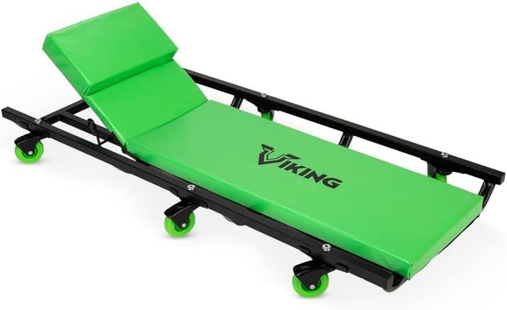 AFF Viking Mechanic's Creeper - Low Profile Ergonomic Design with Padded Headrest - Heavy Duty