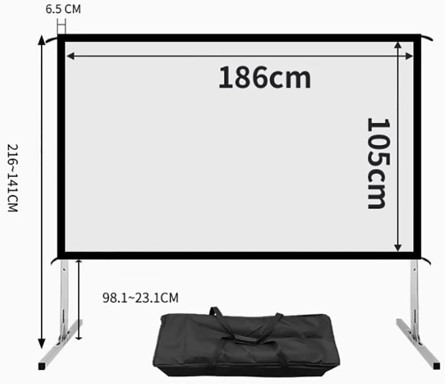 ASSYA 16:9 Multifunctional HD Portable Movie Display, Projector Screen with Bracket, Suitable for Camping, Backyard Parties, Weddings, Speeches,72 inches