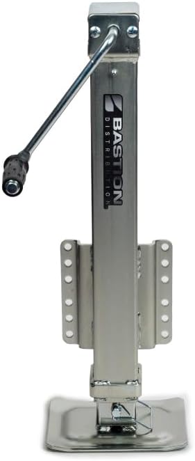 Bastion Distribution Top-Wind Bolt On Jack | 2000lb Capacity | Heavy Duty | Adjustable Drop Leg | Trailer Stabilizing Jack for RVs, Campers & Trailers | BD-TW-2000-SM