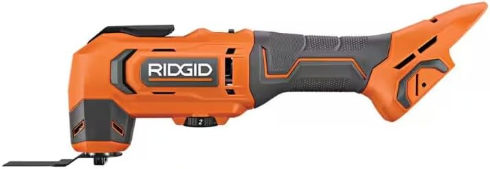 Buho Ridgid 18V Cordless Oscillating Multi-Tool Bundle with 2.0 Ah Battery, Charger, 14-Piece Blade Accessory Kit, Tool Bag & Flashlight