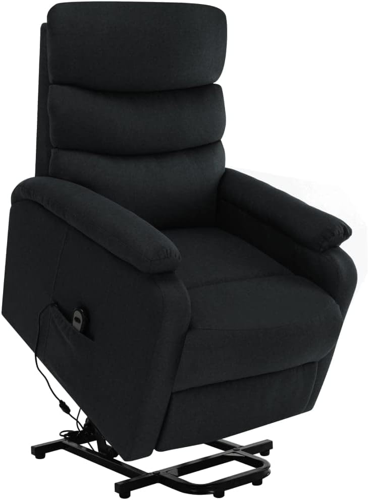 Standing Massage Recliner, Electric Lift Recliner Sofa for Seniors, Sofa Living Room Chair with Vibration Massage and Waist Heating, Light Grey Fabric