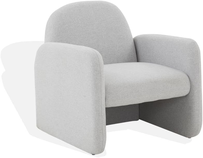 SAFAVIEH Couture Collection Patsy Modern Light Grey Felt Chiclet Accent Chair for Living Room, Home Office, Study, Bedroom