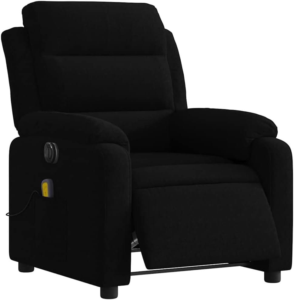 vidaXL Light Gray Velvet Recliner Chair - Manual Massage Lounger with Side Pocket for Living Room, Bedroom, Lounge