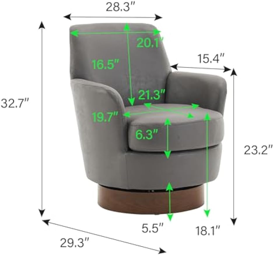 Swivel Barrel Chair Set of 2,Modern Comfy PU Leather Round Swivel Accent Chairs,360 Degree Single Armchair for Living Room, Grey