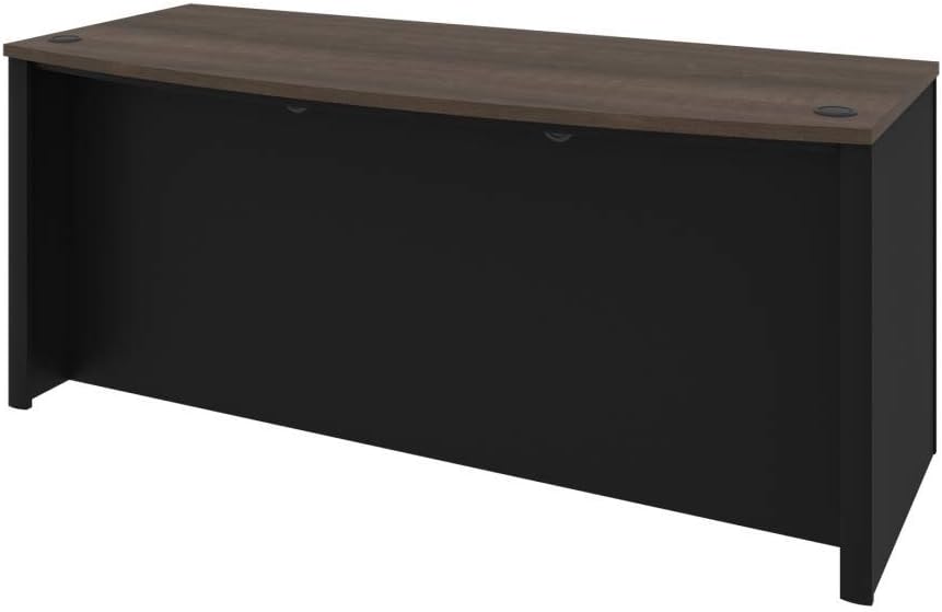 Bestar Connexion Desk Shell, 72W, Antigua & Black, Professional Workstation, Large Desktop Solution, Home Office Table for Workspace