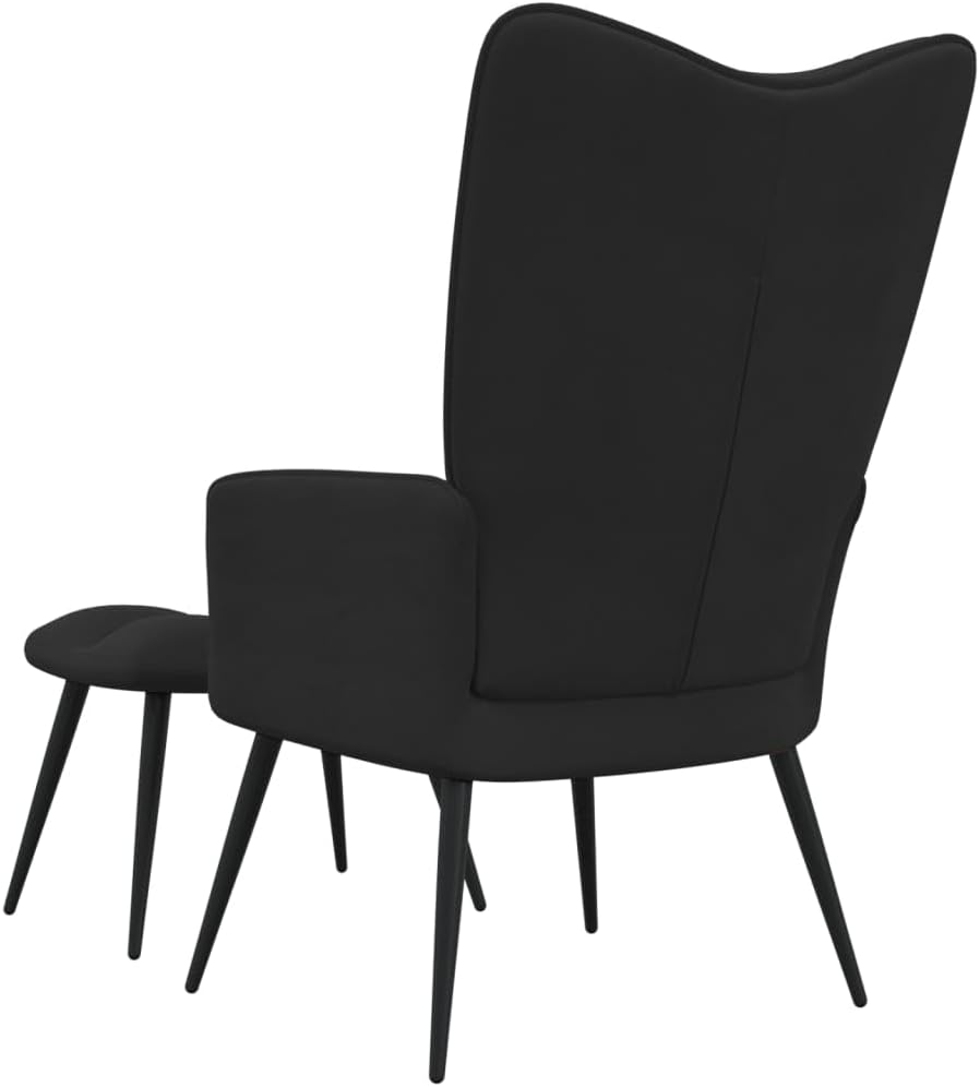 Accent Chair Arm Chair Living Room Chairs,Sleeper Sofa Relaxing Chair with a Stool Black Velvet,for Apartment Living and Home Office