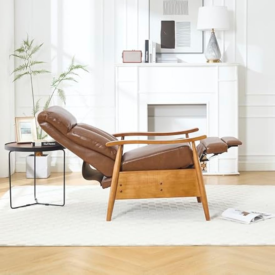 Wood Frame Armchair, Modern Accent Chair Lounge Chair for Living Room