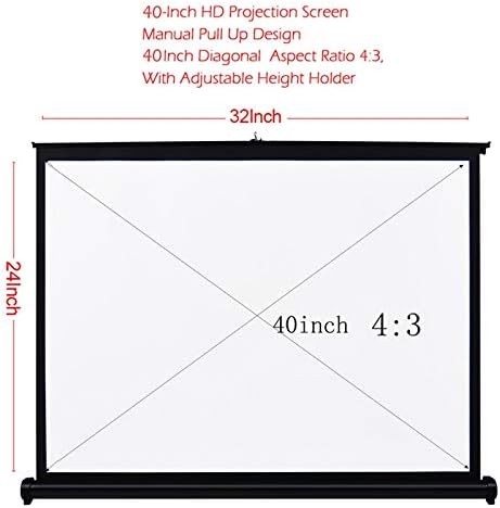 40-inch 4:3 Projection Screen Portable Folded Front Projection Screen for DLP Projector Handheld Projector