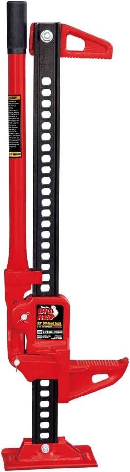 BIG RED TR6501B Torin 48" Ratcheting Off Road Utility Farm Jack, 3 Ton (6,000 lb) Capacity, Red