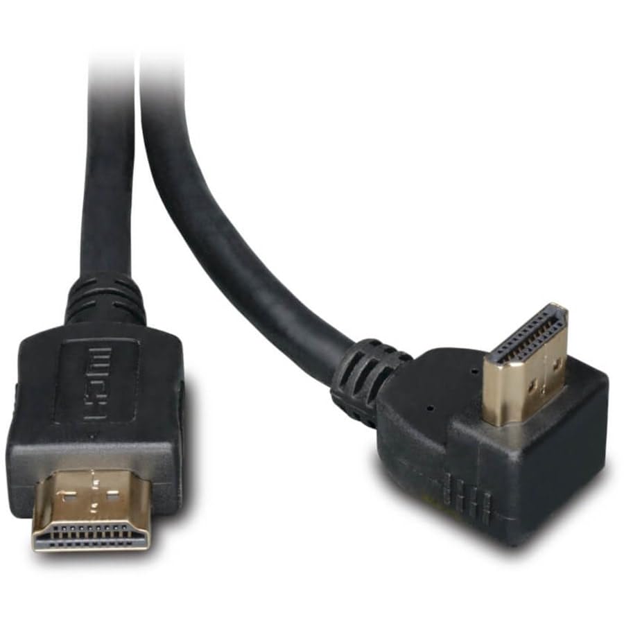 Tripp Lite Eaton Series P568-006-RA 4K HDMI Cable 6 ft 18Gbps Right-Angle, Gold Plated, UHD 60Hz, HDCP HDR Compatible, Cloud Care Pre-Configured Bundle Eligible (50 Pack)