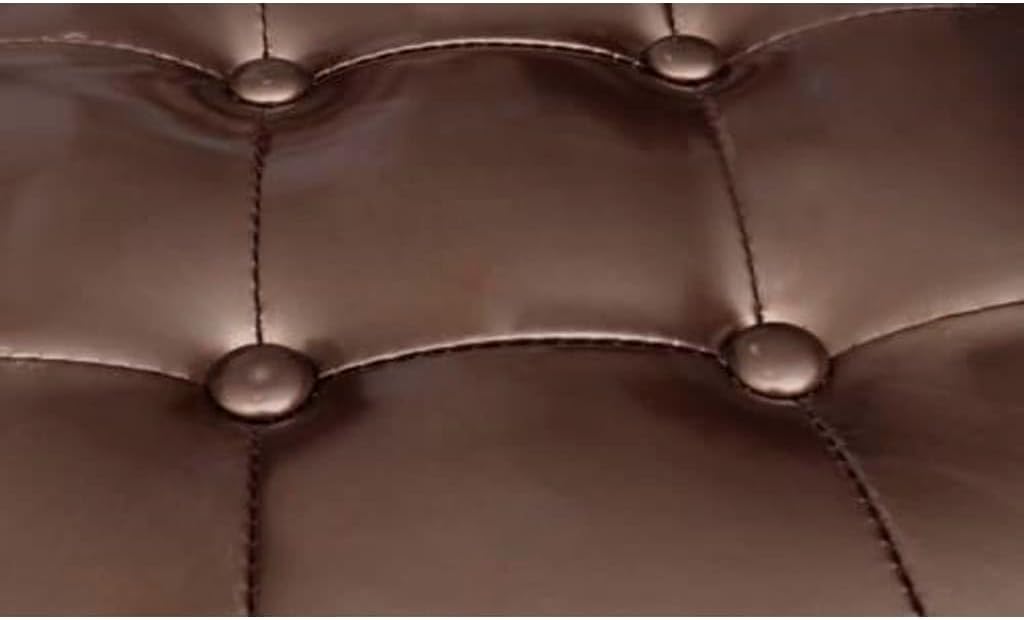 Tub Chair with Footstool Brown Faux Leather Living Room Chairs Lounge Chair Chair for Bedroom Suitable for Bedroom, Living Room, Patio.