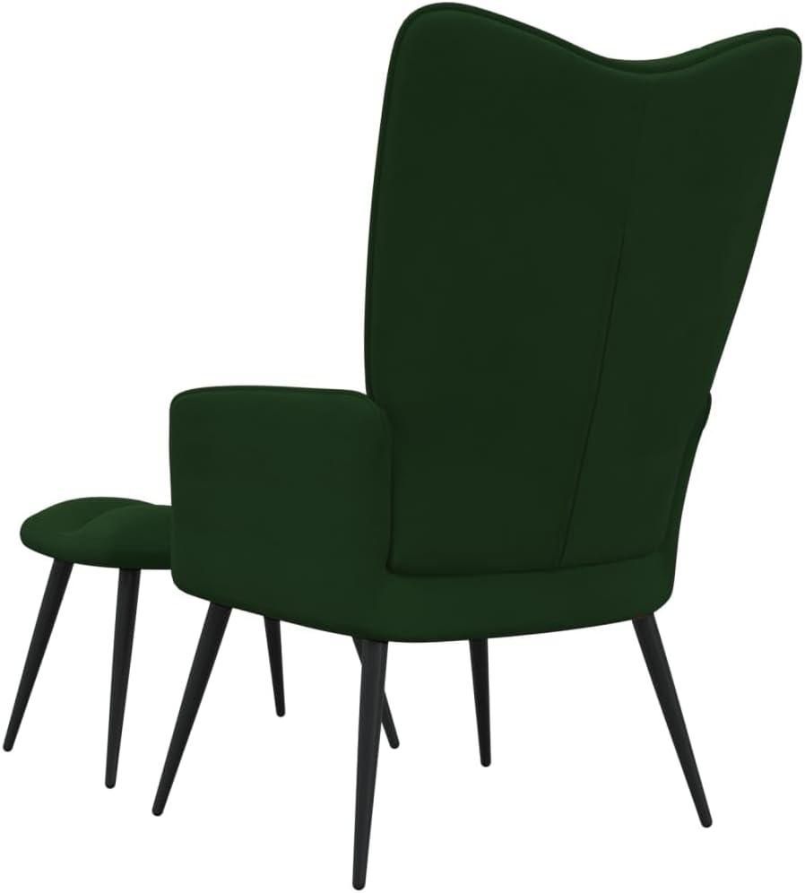 Accent Chair Arm Chair Living Room Chairs,Sleeper Sofa Relaxing Chair with a Stool Dark Green Velvet,for Apartment Living and Home Office
