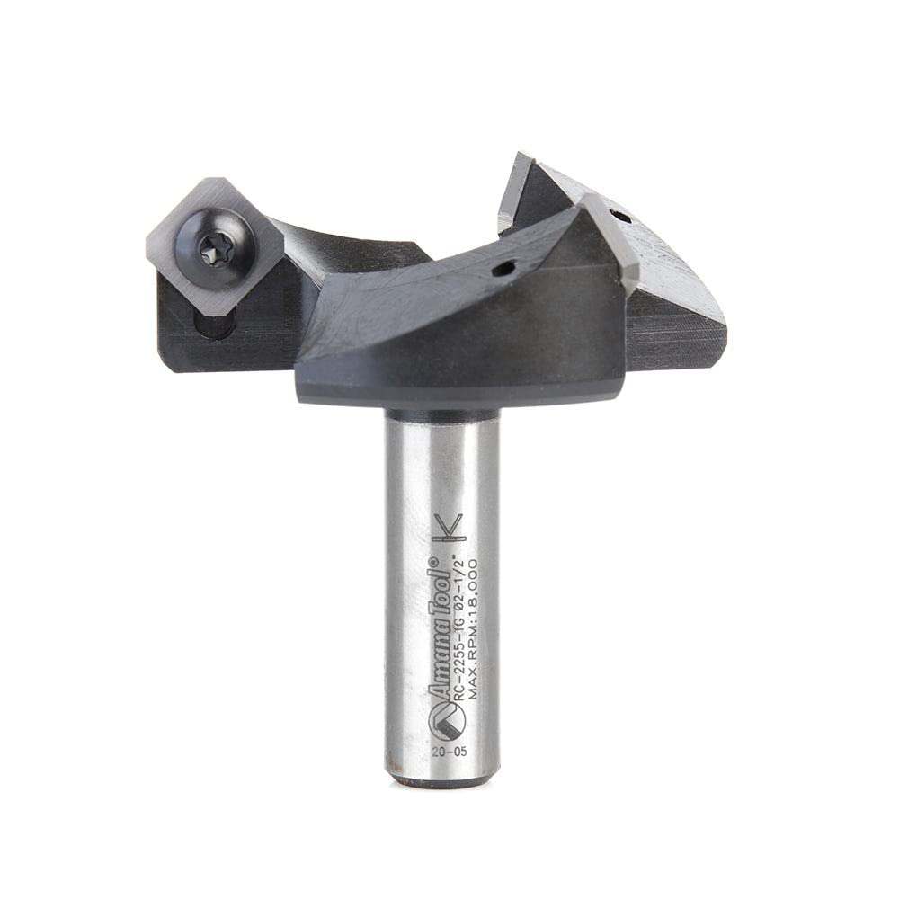 Amana Tool RC-2267 CNC Spoilboard Surfacing Router Bit Rabbeting Slab Leveling Surface Planer 1-3/4 Dia x 3/4 x 1/2 Shank 3 Wing/Flute