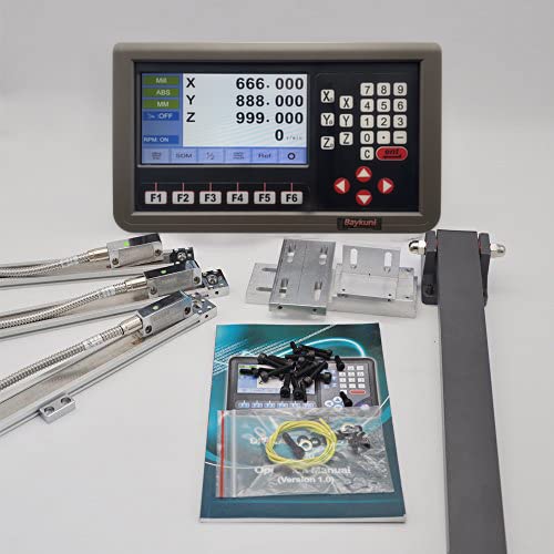 3 Axis DRO LCD Screen Metal Shell Digital Readout Display for Bridgeport Mill MIlling Machine Lathe Machine Tools (D80M-3V RPM Hall Sensor)