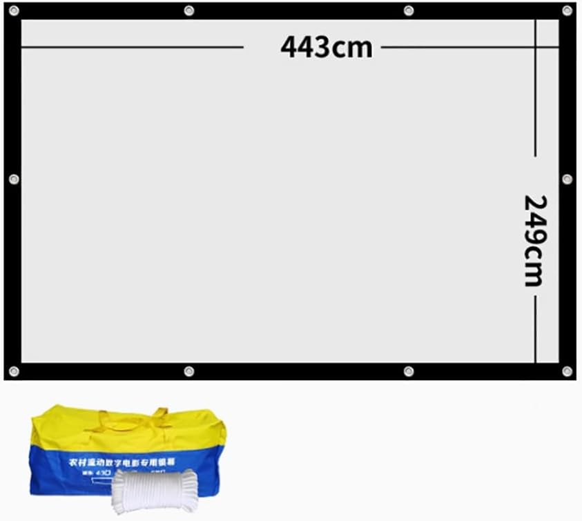ASSYA Portable Projector Screen, Outdoor Camping Home Folding Large Size High-Definition Black Bottom Opaque Windproof Movie Background Cloth,300 inches