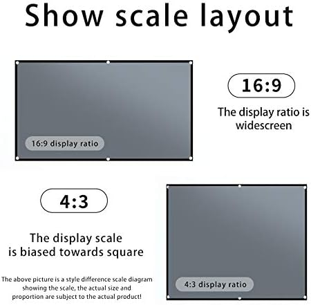 4:3 Projector Anti Light Curtain 84/100/ 110 Portable 3D Projection Screen with Black Border and Holes(50 inch)