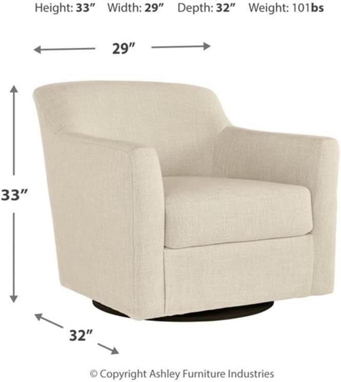Ashley Furniture Bradney Swivel Accent Chair, Linen