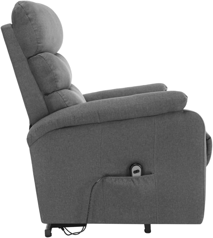 Standing Massage Recliner, Electric Lift Recliner Sofa for Seniors, Sofa Living Room Chair with Vibration Massage and Waist Heating, Light Grey Fabric