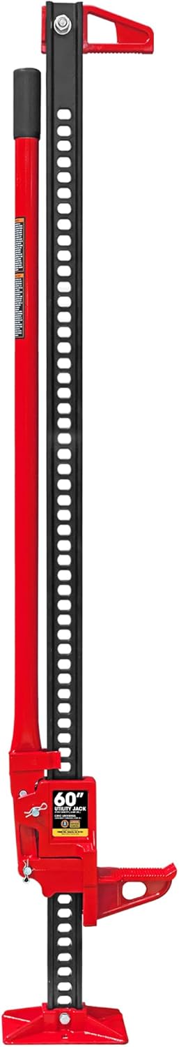 BIG RED TR6501B Torin 48" Ratcheting Off Road Utility Farm Jack, 3 Ton (6,000 lb) Capacity, Red