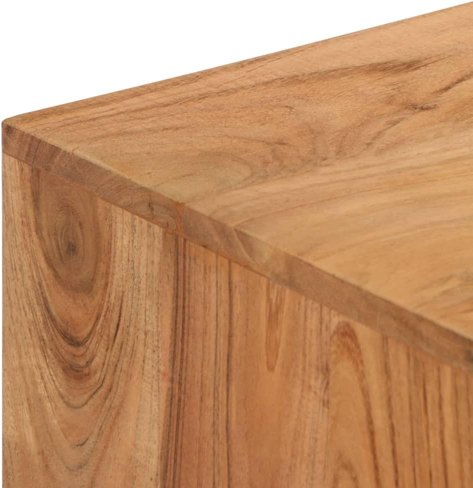 vidaXL Solid Acacia Wood Writing Table with Drawers and Shelf, 46.5"x17.7"x29.9", Easy-to-Assemble Home Office Desk with Unique Grain Design