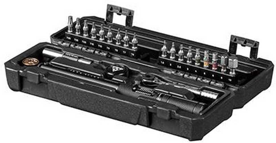 Topeak Torq Stick Pro 4-20 Nm, Tool Box w/TorqStick 4-20nm, mini Ratchet Tool, Finger bit Holder, Speed Sleeve bit Holder, 18 Tool bits (4-20Nm, 18 Tool Bits)