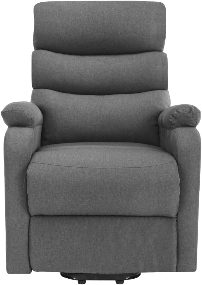 Standing Massage Recliner, Electric Lift Recliner Sofa for Seniors, Sofa Living Room Chair with Vibration Massage and Waist Heating, Light Grey Fabric