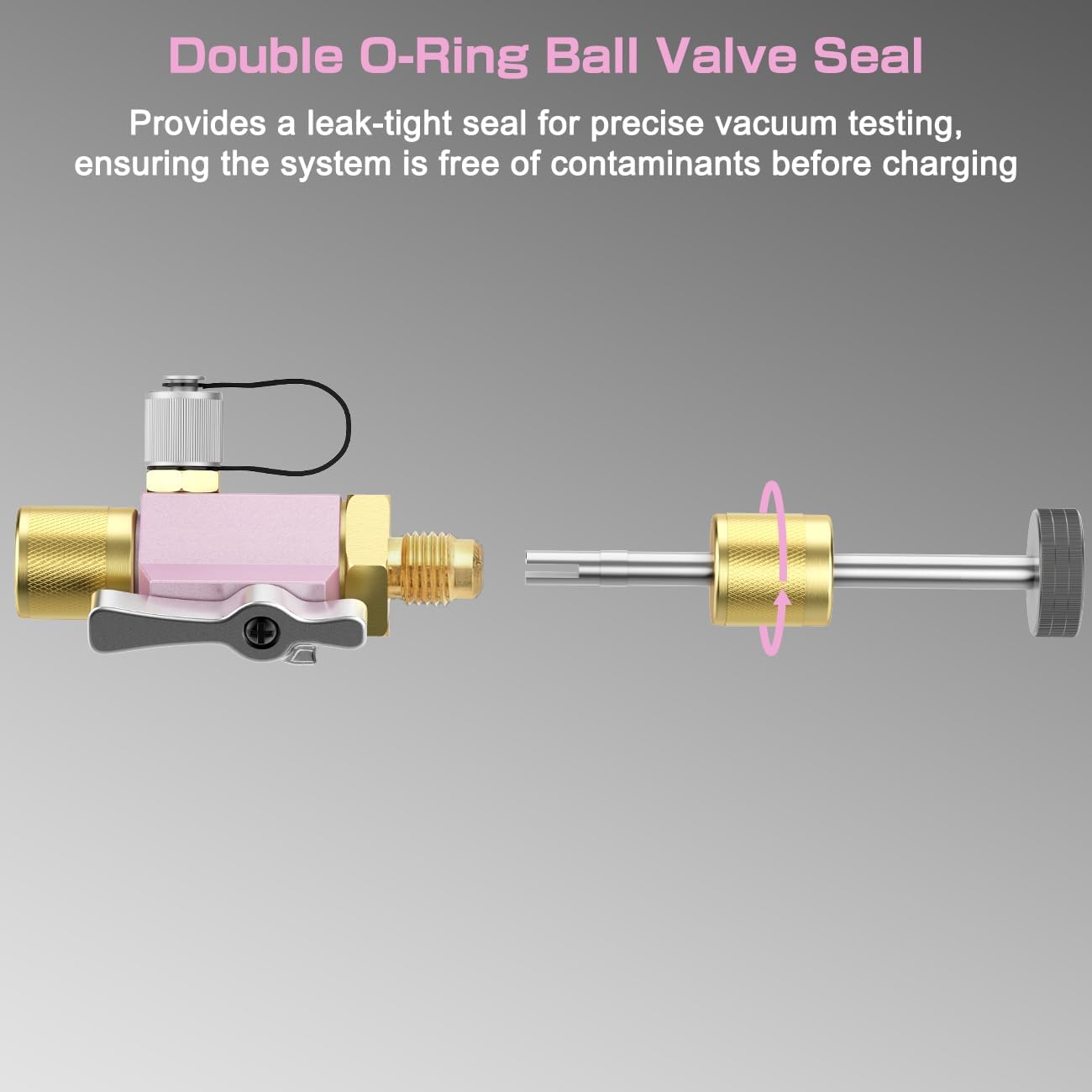 Valve Core Removal Tool for HVAC – Mega Flow Vacuum Rated, 5/16" System Connection for Home AC Appliance, Compatible with R22 R410A R134a, Essential HVAC Tools