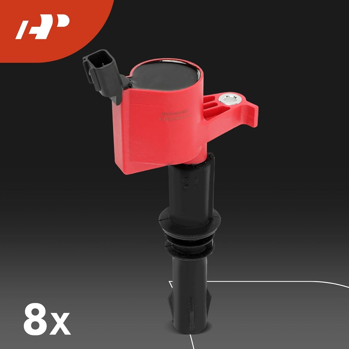 A-Premium (Red) Set of 16 Ignition Coil Pack and Iridium Spark Plugs Compatible with Ford F-150 2004-2008, Expedition 2005-2008, F-250 Super Duty & Lincoln Mark LT, Navigator V8 5.4L, Replace# FD508