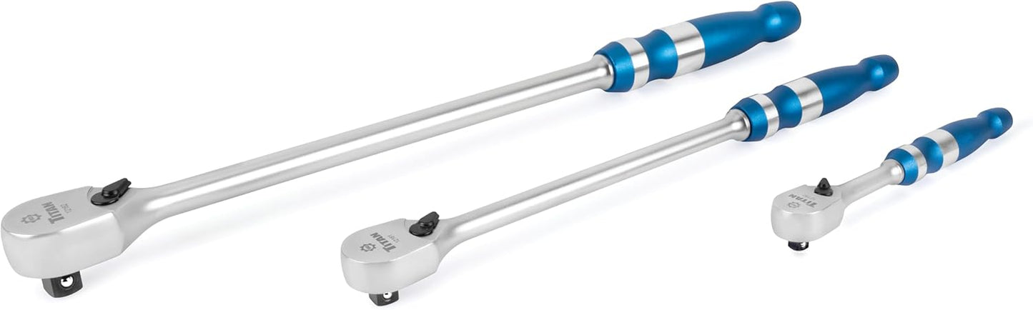 Titan 12175 5-Piece 90-Tooth Swivel Head and Flat Head Ratchet Set