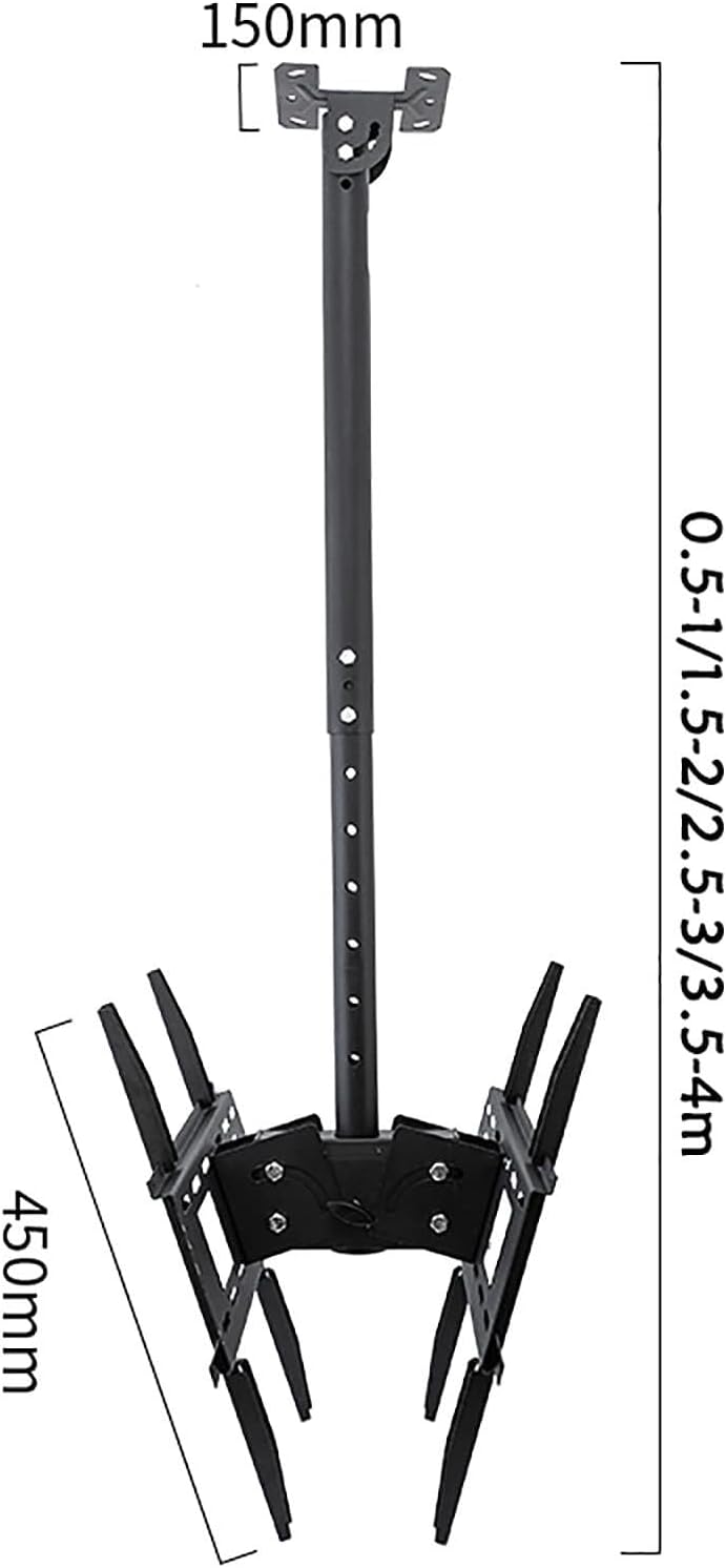 Universal TV Ceiling Mount, Dual TV Wall Mount for 32-55 Inch LED Screens, Tilt, Swivel & Height Adjustable Bracket, Easy to Assemble, 1.5-2m(3.5)