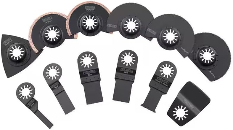 Buho Ridgid 18V Cordless Oscillating Multi-Tool Bundle with 2.0 Ah Battery, Charger, 14-Piece Blade Accessory Kit, Tool Bag & Flashlight