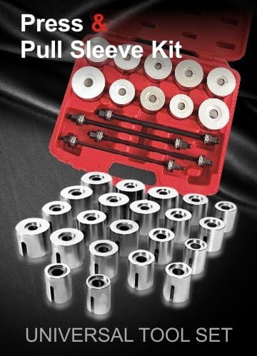 WINTOOLS 27 Pcs Universal Press & Pull Sleeve Kit Bush Bearing Removal Insertion Tool Set