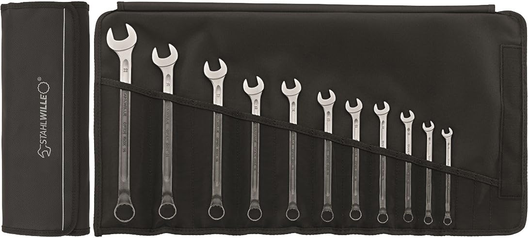 Stahlwille 96401005 14/17 Combination Spanner Set, Open-Box Long, 17 Piece Set, 6.0-22mm Range, High-Performance Quality, Chrome-Alloy-Steel, Made in Germany