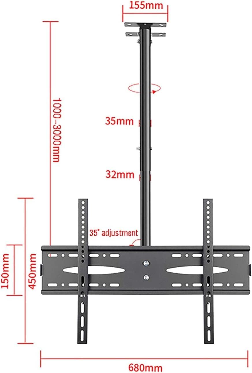 Adjustable Ceiling TV Mount for 45 60 Inch TVs Tilt & Swivel Multi Functional Black TV Bracket Perfect for Home Theater & Space Saving Solutions