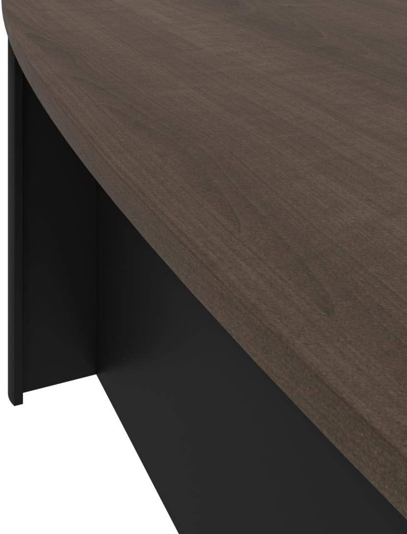 Bestar Connexion Desk Shell, 72W, Antigua & Black, Professional Workstation, Large Desktop Solution, Home Office Table for Workspace