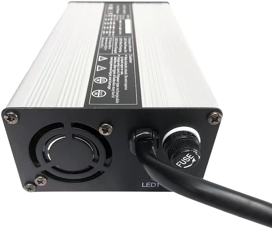48V / 58.4V 8A Lithium Battery Charger 110V 120V 500W with Cooling Fan and Alligator Clip Output Lifepo4 Charger Multiple Protection Functions for 16S 48V Lifepo4 Battery