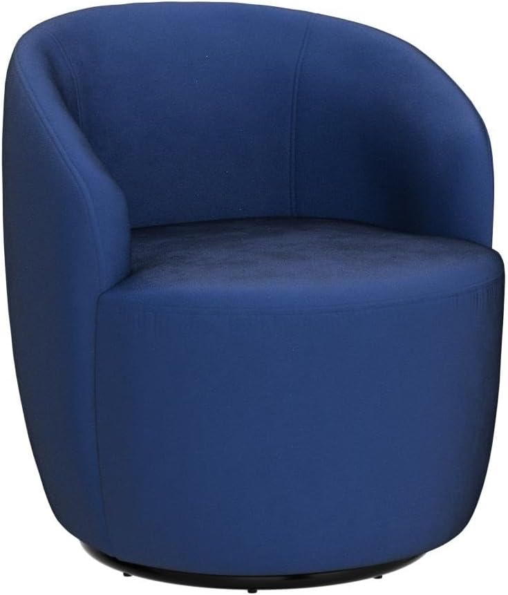 Swivel Accent Chairs Set of 2, Modern Round Vanity Chair for Living Room, Comfy Velvet Barrel Armchair, Small Single Sofa, Blue