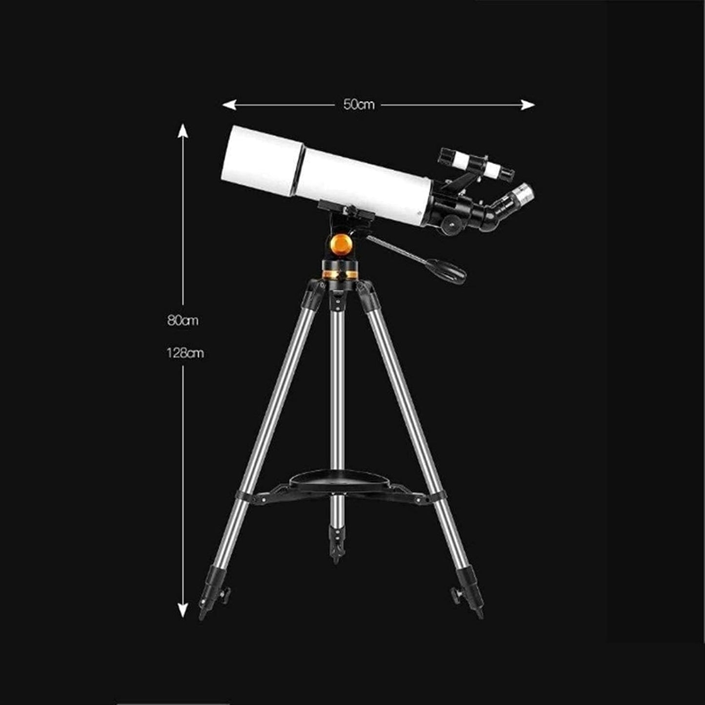 Telescope Mount Astronomical Refracting Telescope Adjustable Portable Travel Telescopes with Backpack Phone Adapter