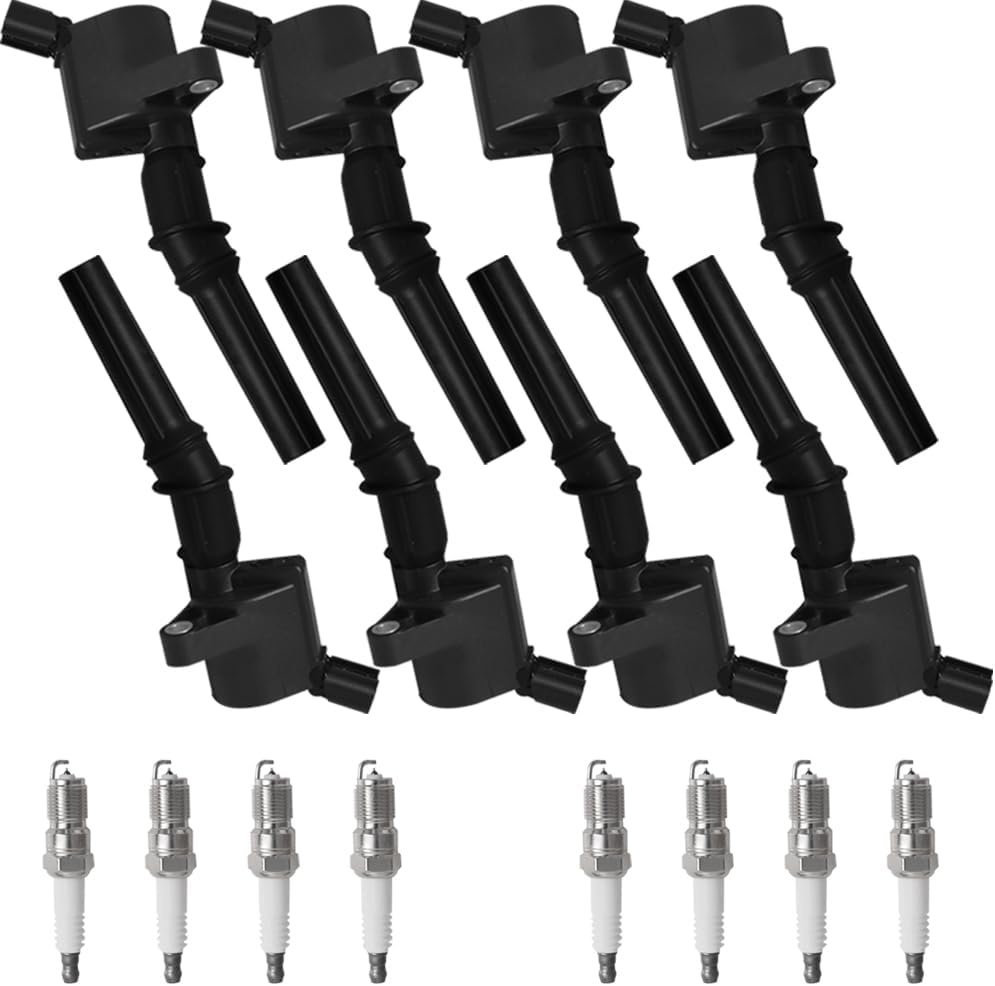 Set of 8 Ignition Coil Pack DG508 and Spark Plug SP479 compatible with Ford 4.6L 5.4L V8 DG457 DG472 DG491 CROWN VICTORIA EXPEDITION F-150 F-250 MUSTANG LINCOLN MERCURY EXPLORER