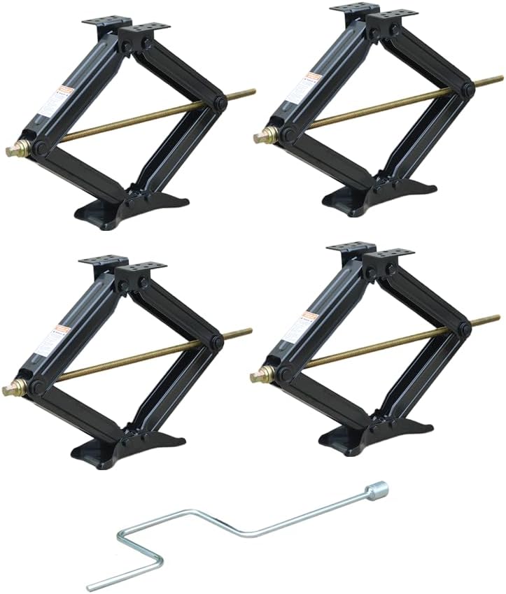 Bastion Distribution One New 24" Scissor Jack with Crank Handle | 5000lbs Capacity | Adjustable 4-24” Height | Spray-Tested Powder Coated | BJ-5000MSJ24