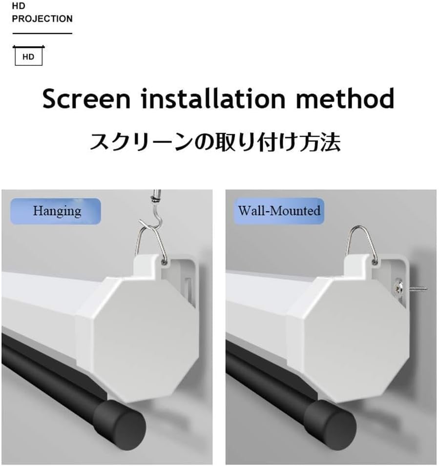 60-Inch Manual Projector Screen, 4:3 Format, Slow Retract Mechanism with 1.8 Gain, for Classroom, Party & Home Theater Use