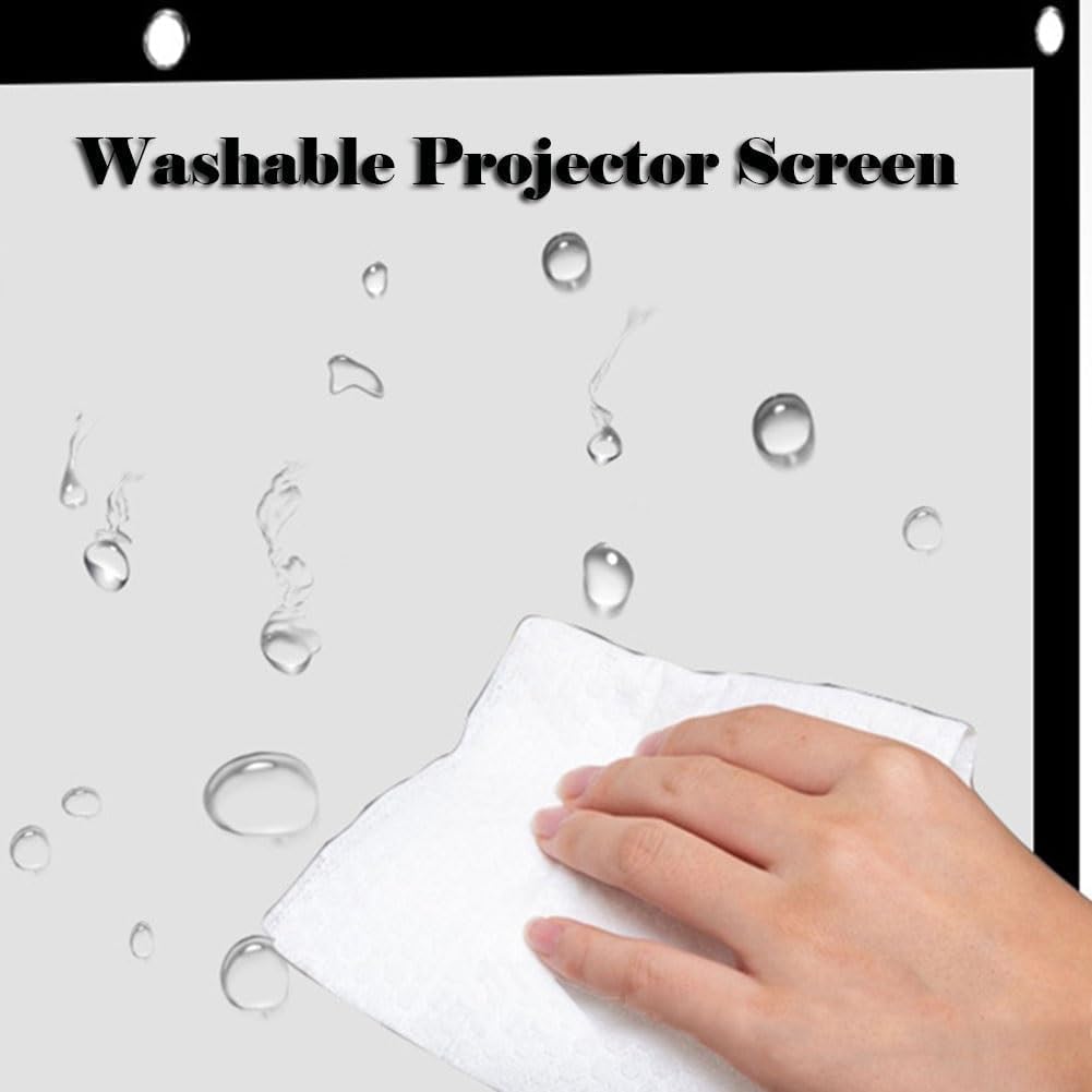 72 Inch Projector Screen with Fixed Frame, 16:9 Wall-Mounted Movie Theater Screen for Home & Backyard Use