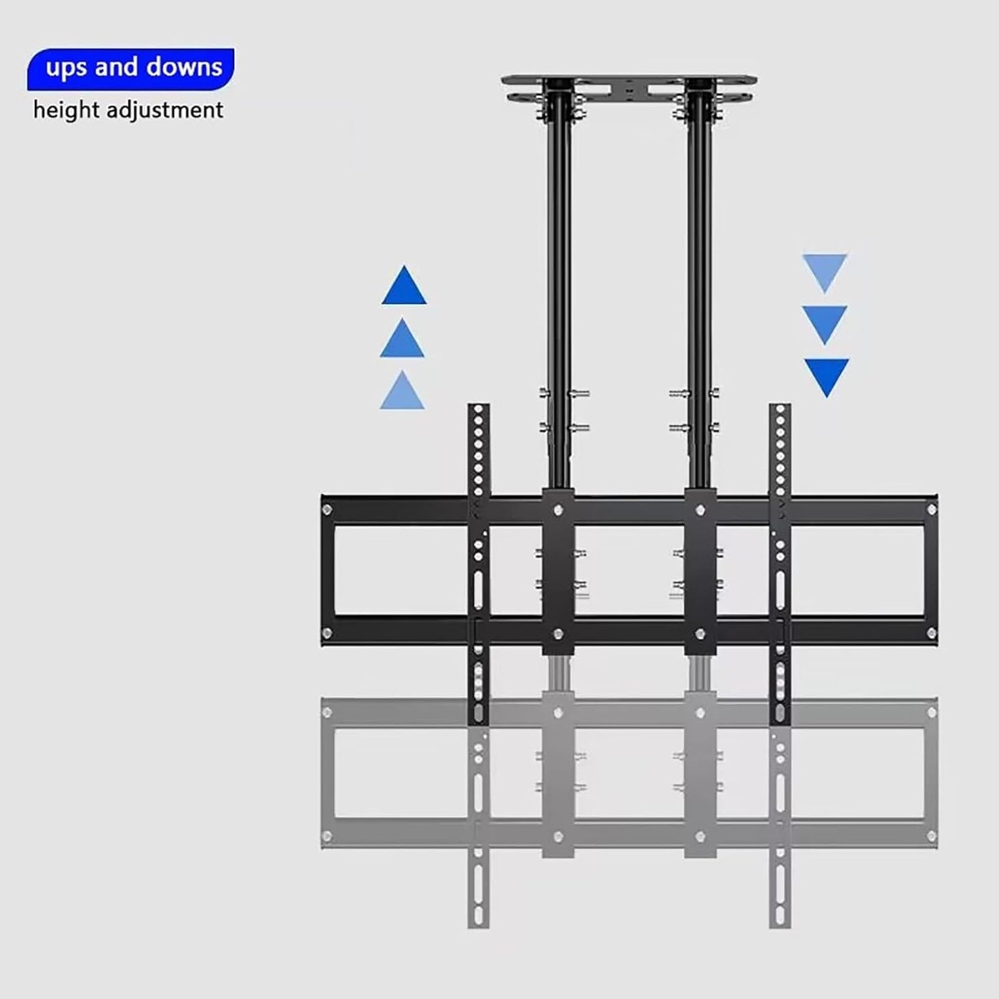 Adjustable Tilt TV Ceiling Mount, Height Adjustable Double Pole TV Mount, 0-30° Tilt(60 cm)